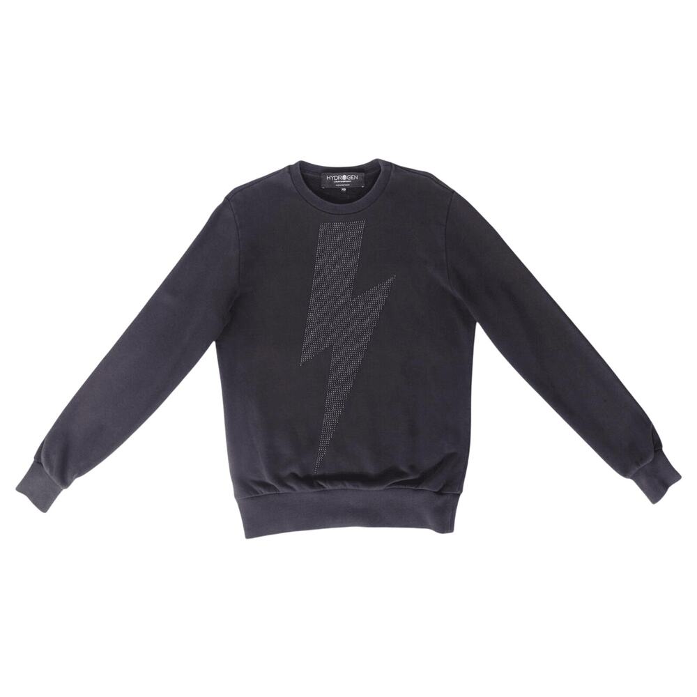 Hydrogen Rhinestone Crewneck Sweatshirt Black XS